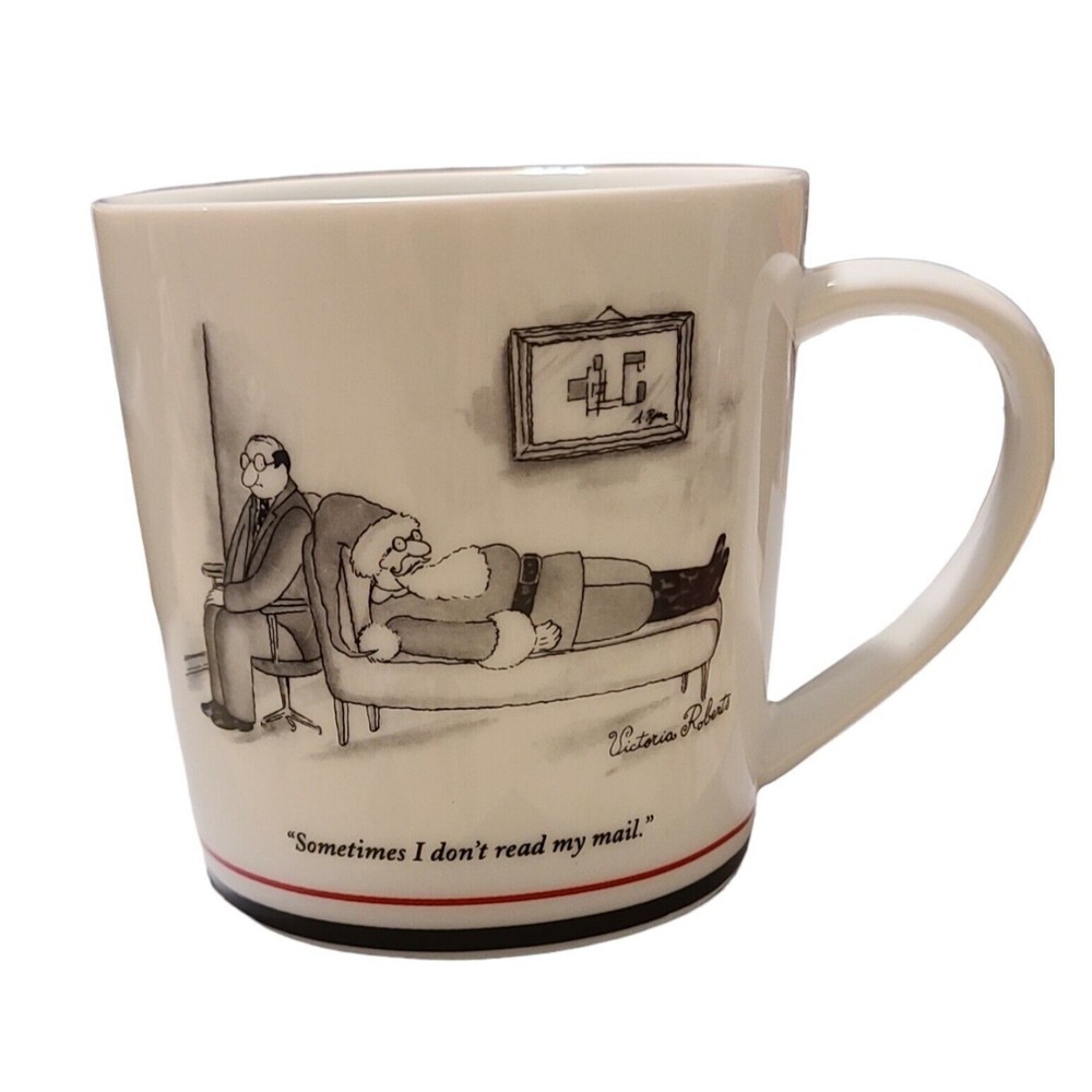 The New Yorker Ceramic Coffee Cup Mug Santa Christmas Theme Cartoon 16oz